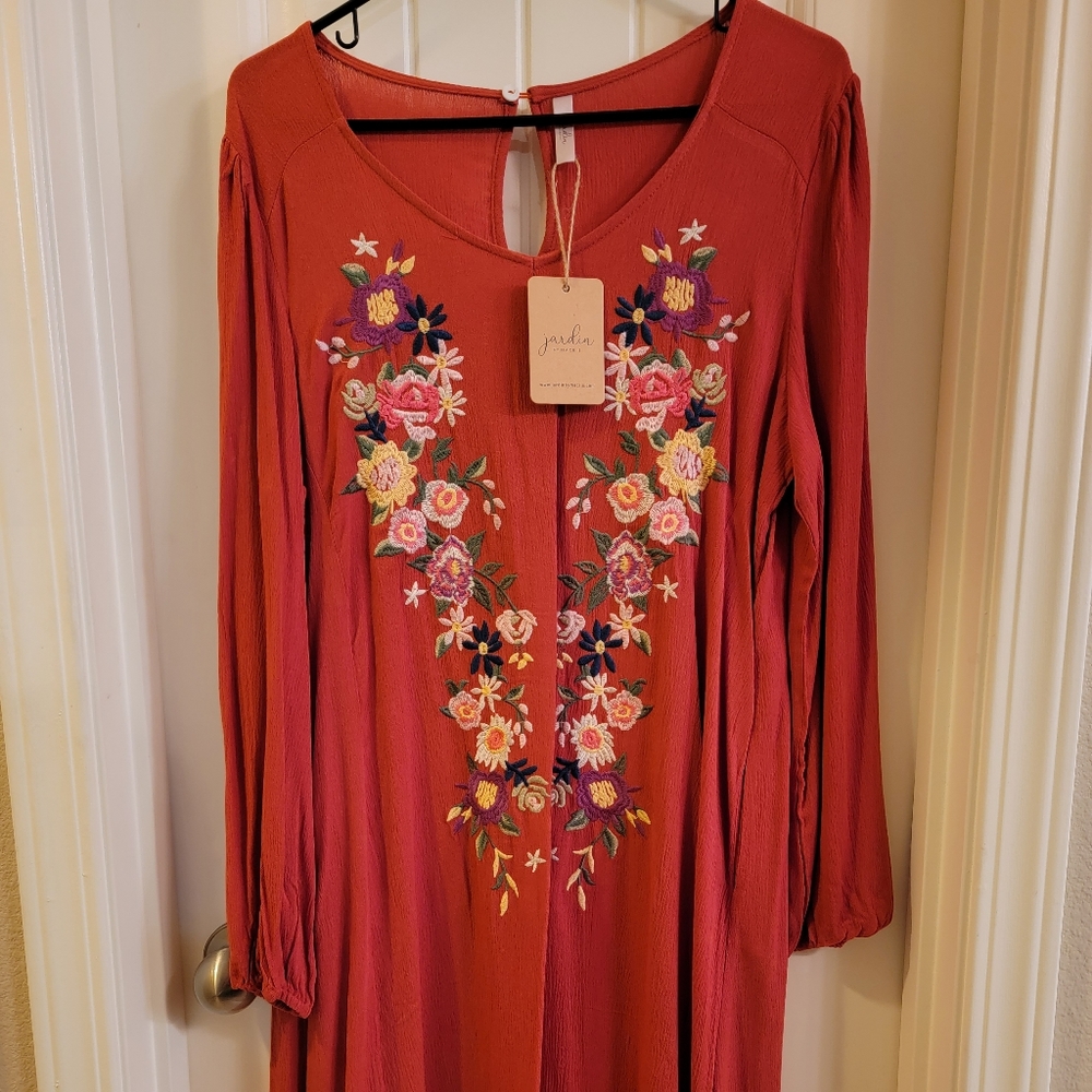 Orange floral dress